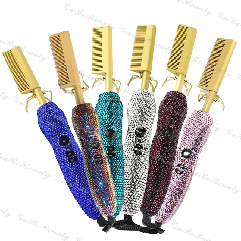 Gubebeauty electric brush hair portable infrared comb hair straightener brush electric hair brushes for homeuse with FCC&CE