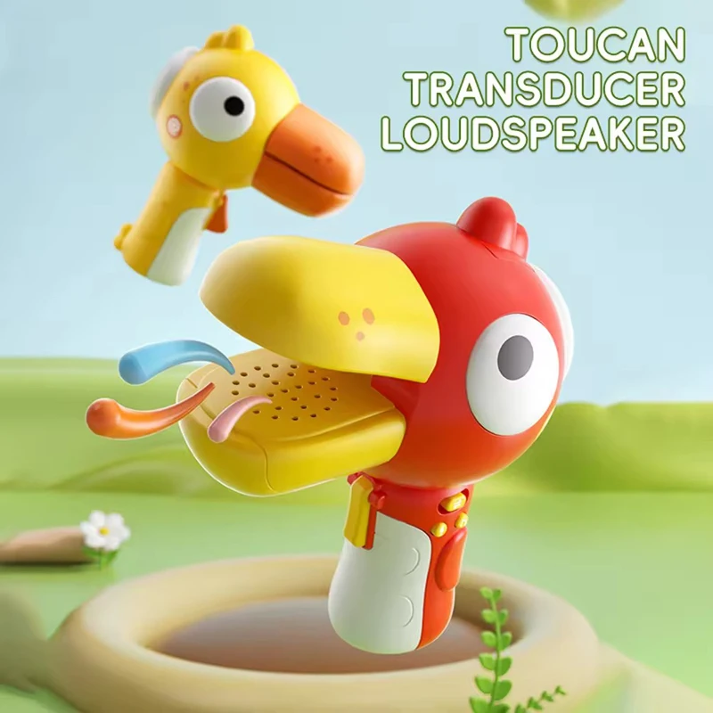 wholesale Novel Kids Megaphone electric toucan transducer loudspeaker voice changer microphone toys