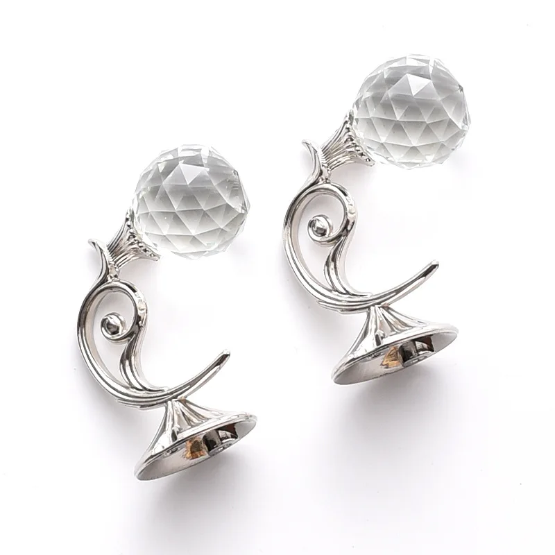 Spot European Crystal Shower Curtain Bling Hooks Adhesive Hook For Curtain Pvc Curtain Metal Hanger System Hook