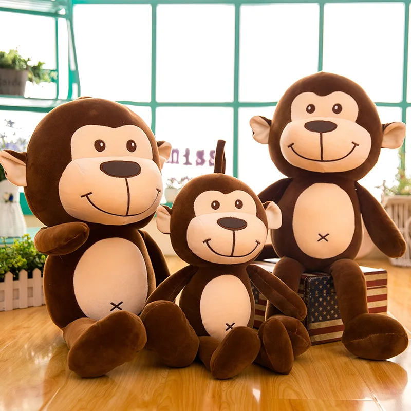 Kinqee Custom Stuffed Orangutan Animals Plush Hanging Monkey Toys Long Arm Plush Toy