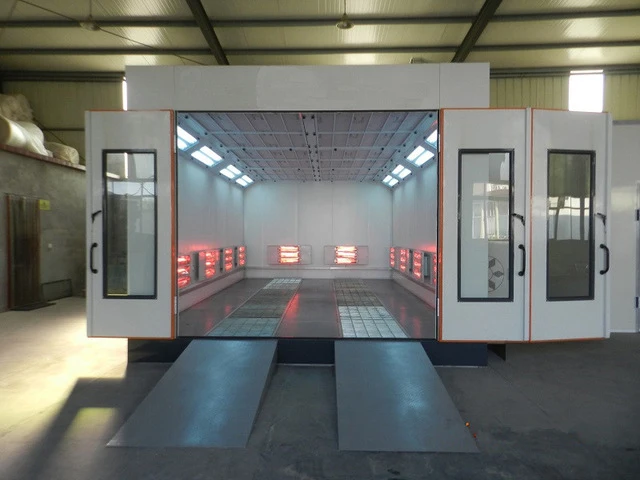 Portable Airbrush Spray Booth with LED Lighting and Diesel Burner Heating System for Painting and Baking