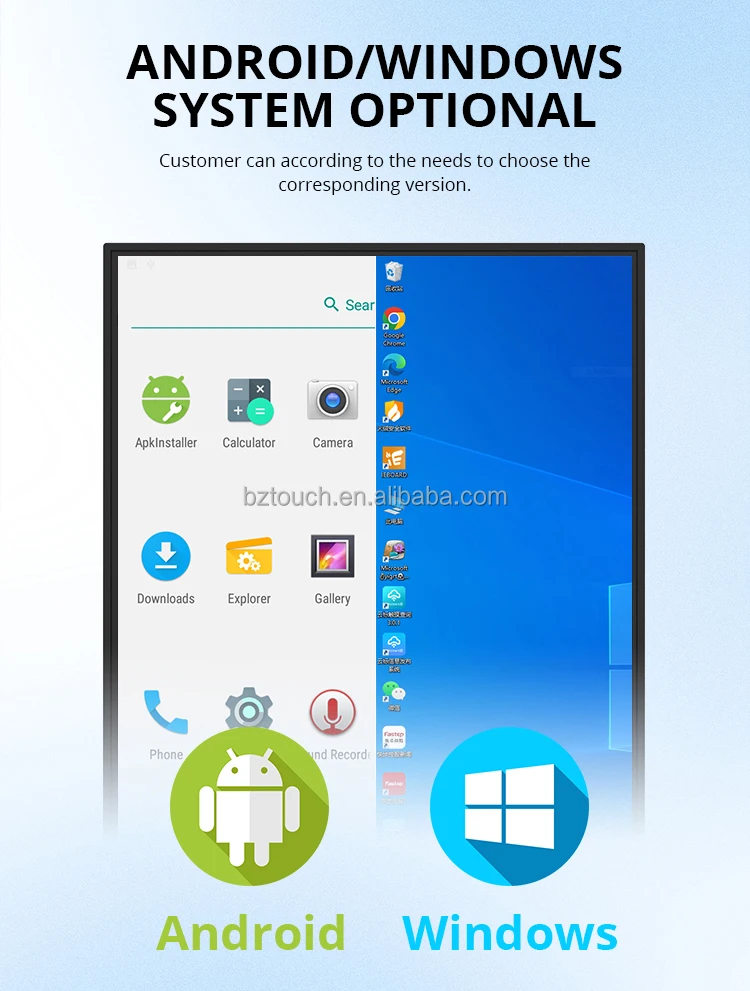 65 75 85 inch 4K UHD shopping mall android touch screen lcd digital signage video advertising digital kiosk touch screen