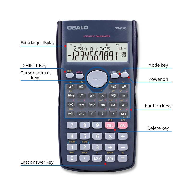 82MS Scientific Calculator Price Logo Students Mathematics Calculatrice Scientifique Custom Electronic Calculadora Calculators