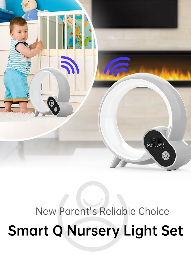Bolong Q-shape baby Night Light Rechargeable Table baby monitor with audio with APP/Remote control led light smart home lights