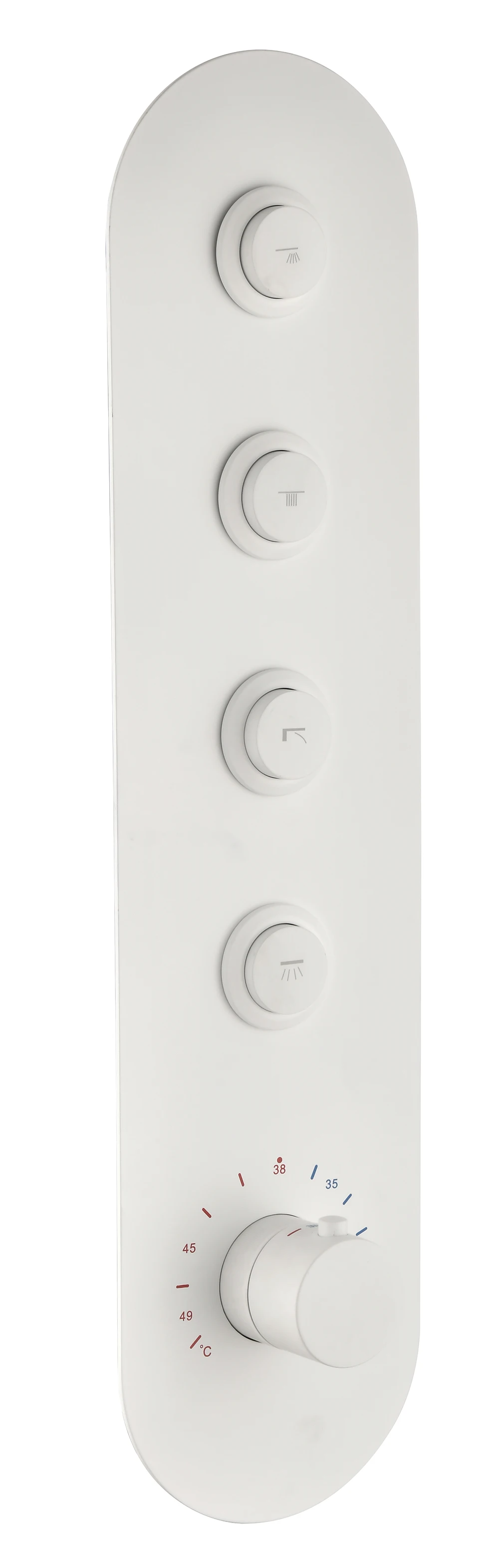Shower accessories four function buttons hot and cold water thermostatic control switch brass chrome/black/white/goldvalve body