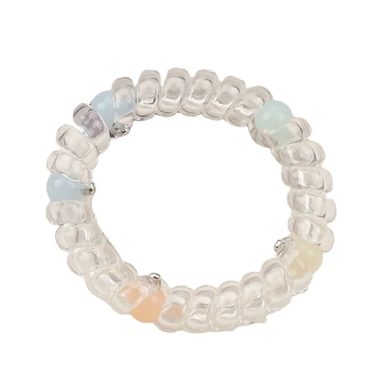 Cute Hair Accessories Partysu Hair Ties For Kids Clear Pin Bead Telephone Scrunchie Kids Elastic Hair Ties Fh Throw