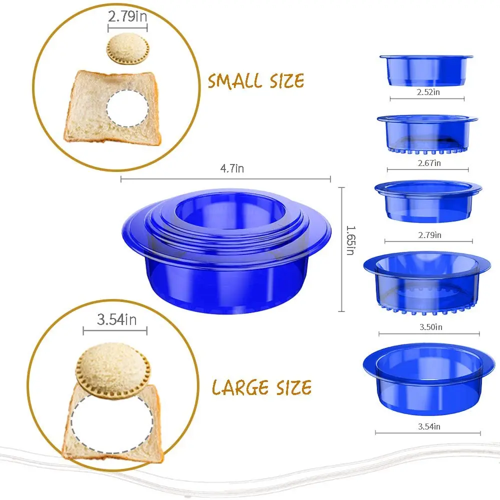 Hot Selling Crustable Bread Press Uncrustable Crustless Sandwich Biscuit Decruster Cutter And Sealer Maker Set  For Kids