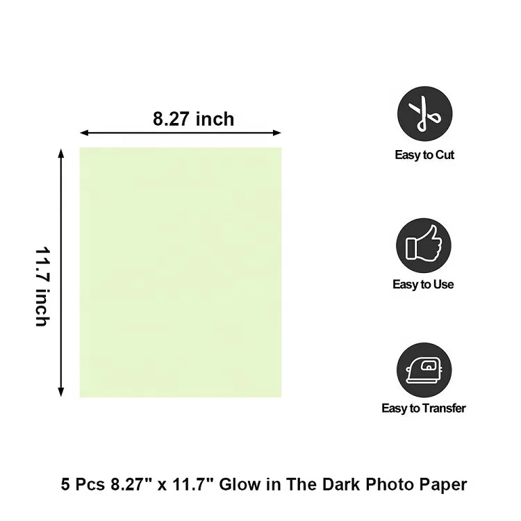 Небесно-голубая фотобумага для струйной печати, светящаяся в темноте, Размер A4 для искусств Everyglow