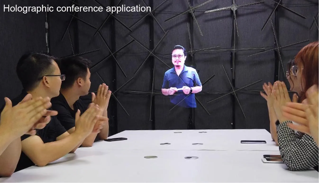 Yatexin Large 100CM 150CM LED 3D Holographic Fan with Giant Panel Intriguing 3D Effect