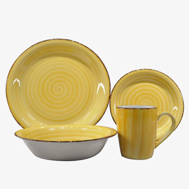 Sample Available Wholesale Stoneware Handpainted Dinner Bowl Set Dinnerware Sets Luxury Ceramic Tableware Set