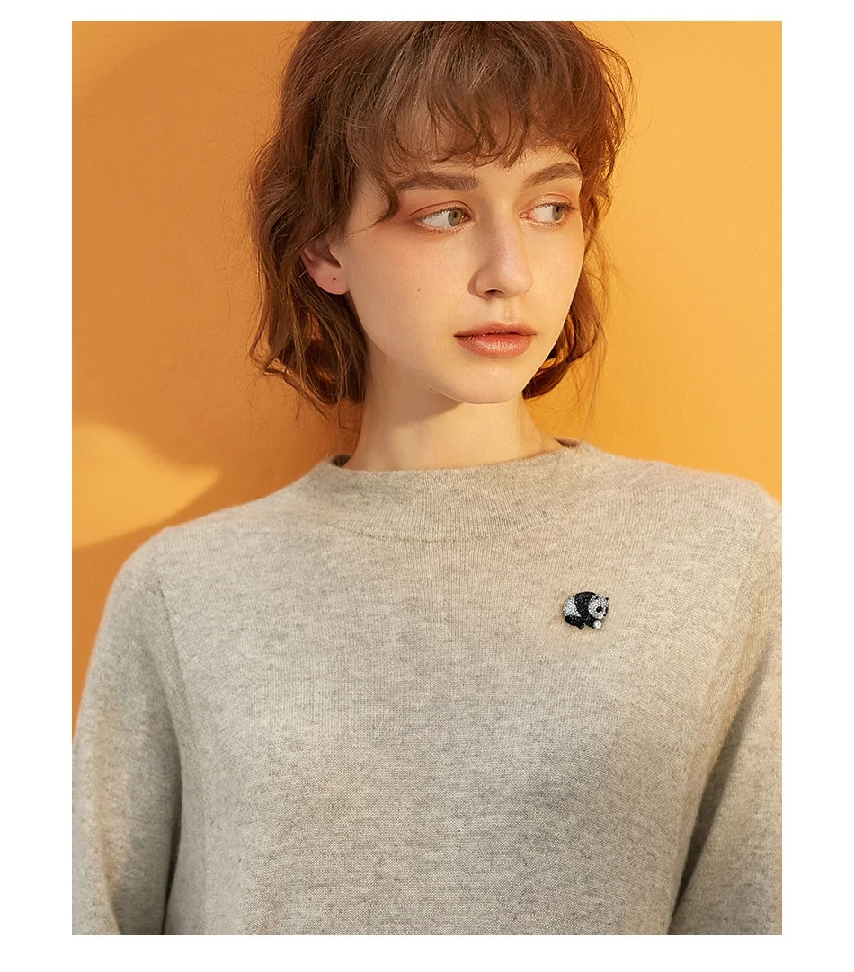 Wholesale Cute Bling Bling Crystal Brooch Fashion Jewelry Rhinestone Brooches Luxury Women Gift Evening Club Panda Brooch