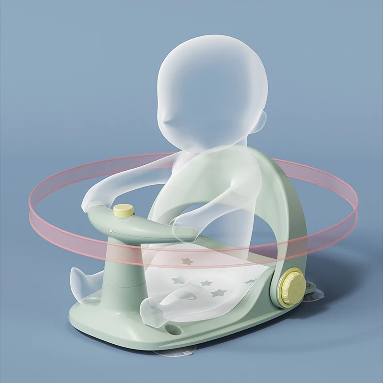 Cute Baby Bathtub Chair Plastic Tub Seat Safety Anti Slip Seat Baby Care Children Bathing Seat