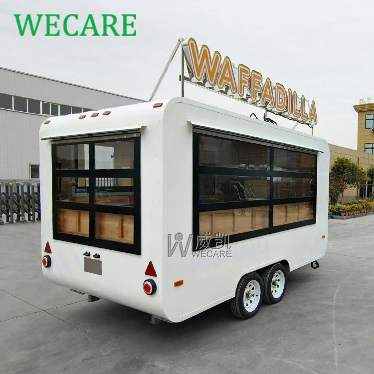Wecare BBQ Concession Trailer Fully Equipped Mobile Coffee Bar Shop Fast Food Trailer Food Truck Manufacturer with Full Kitchen