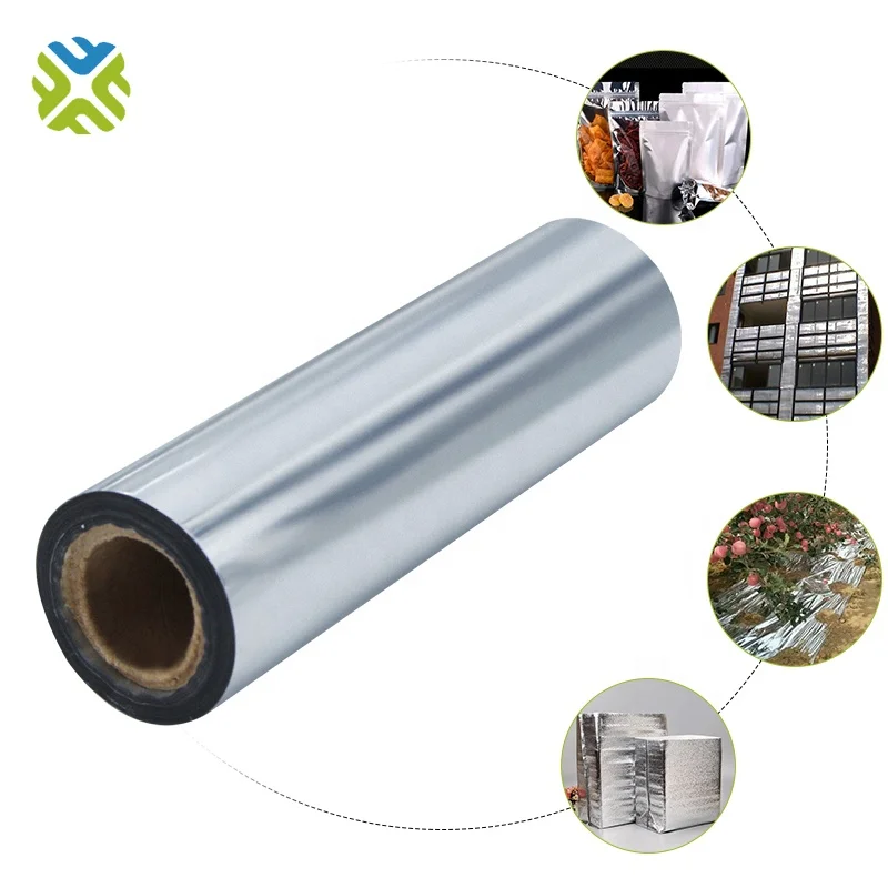 10/12 micron Vacuum Metallized Polyester film/VMPET Mylar Film plastic film for food packaging& Lamination
