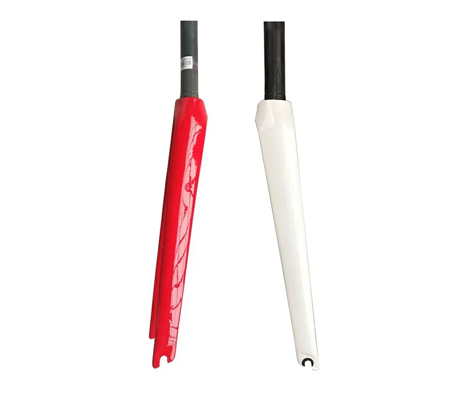 OEM no logo road bicycle disc brake rigid fork 700c bike roadbike suspension front fork for sale Gloss/matte red white rosd fork