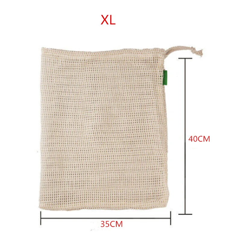 
Reusable Organic Muslin Cotton Mesh Grocery Shopping Produce Bags food storage Grocery Shopping bags 
