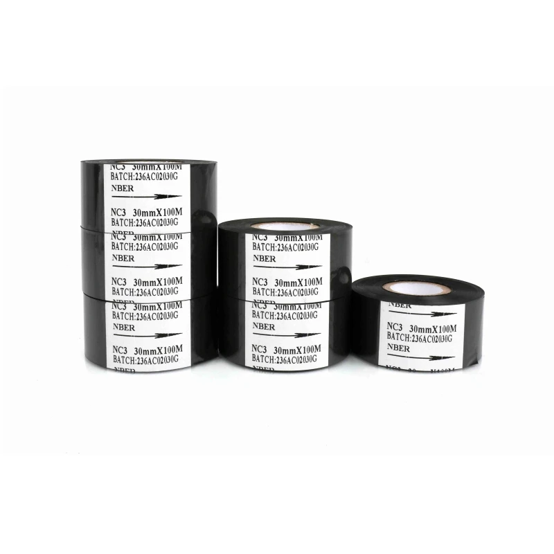 NC3 black white coding foil 30mm width 100m Length hot stamping tape for hp241 dy8 coding machine