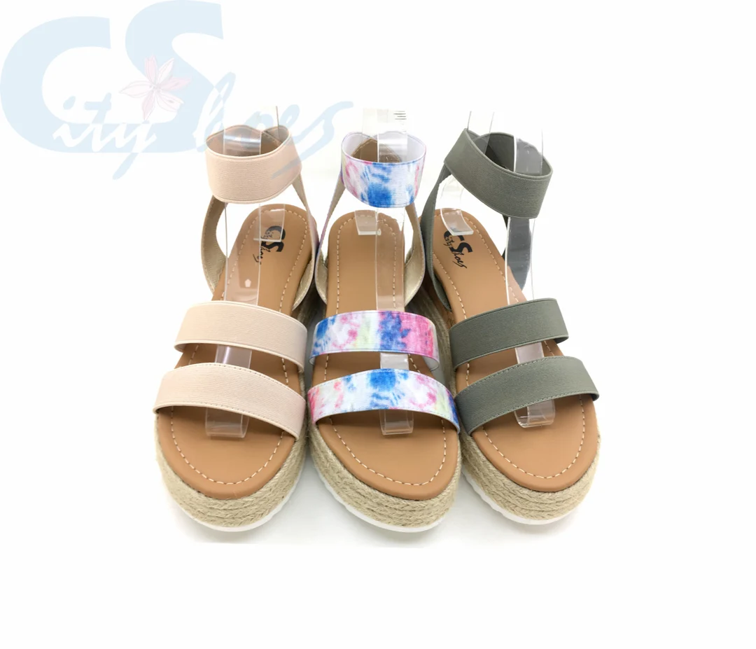 Wholesale High platform Ladies sandals Fashion Espadrilles Wedges Stylish women sandals