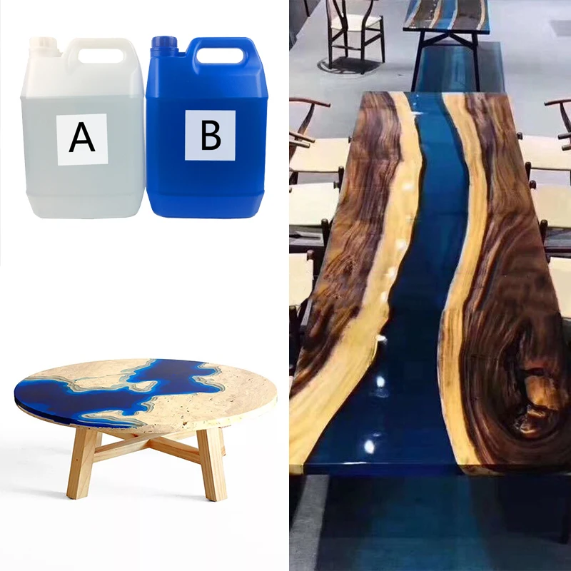 Прозрачная эко-эпоксидная смола AB клей для речных столов, деревянные и полимерные комбинированные художественные столы, поделки, аксессуары
