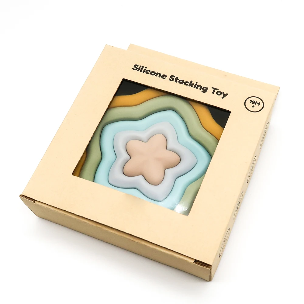 Factory Manufacturer New Release Baby Silicone Stacking Toy Cups Ring Hot Sale Baby Puzzle Stackable Toy Soft Building Blocks