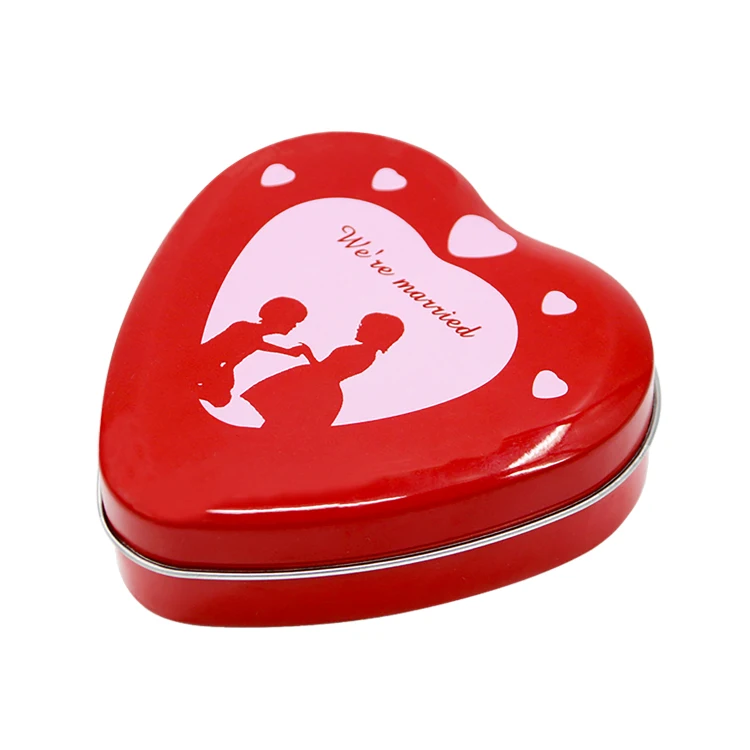 Изысканная пустая металлическая Свадебная жестяная подарочная коробка в форме сердца подарочная коробка сувенирная подарочная коробка