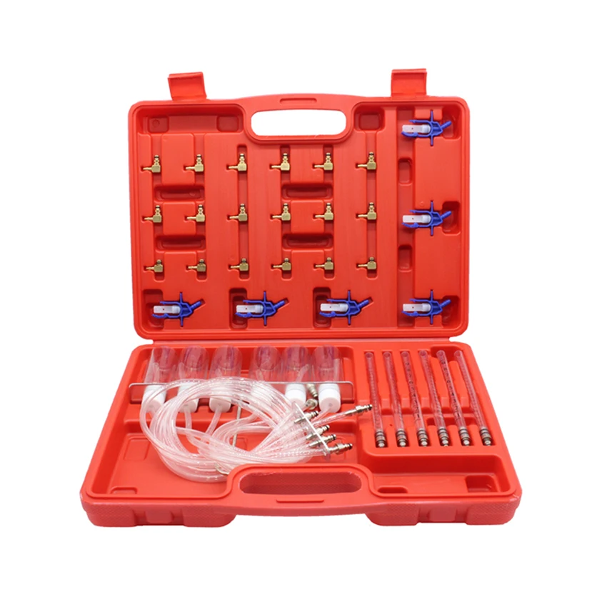 24 Cylinder Common Rail Adapter Fuel Tester Kit Auto Tools Diesel Injector Flow Meter Test Kit