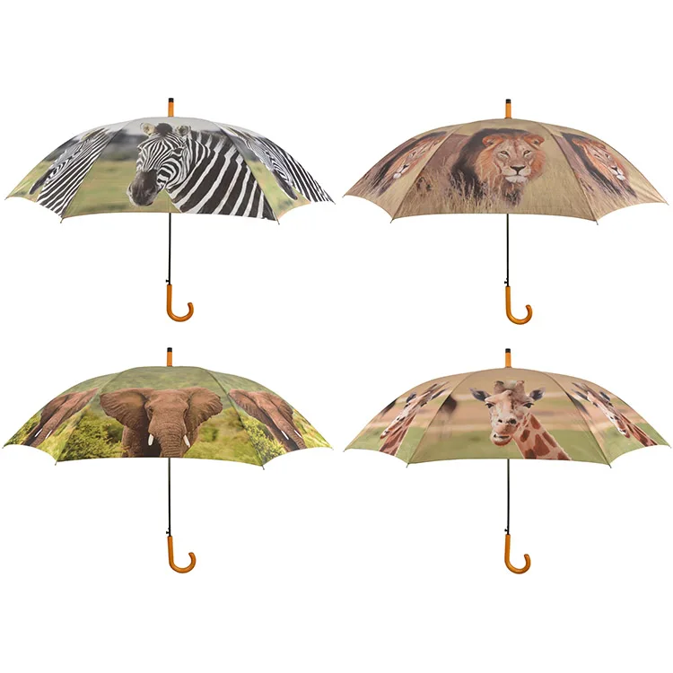 Esschert Design TP152 27 Inch Customised High Quality Umbrella Africa Animal Print