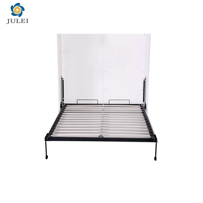 Customized Different Sizes Modern Style Mdf Board Hidden Vertical Pull Down Wall Bed With Steel Tube