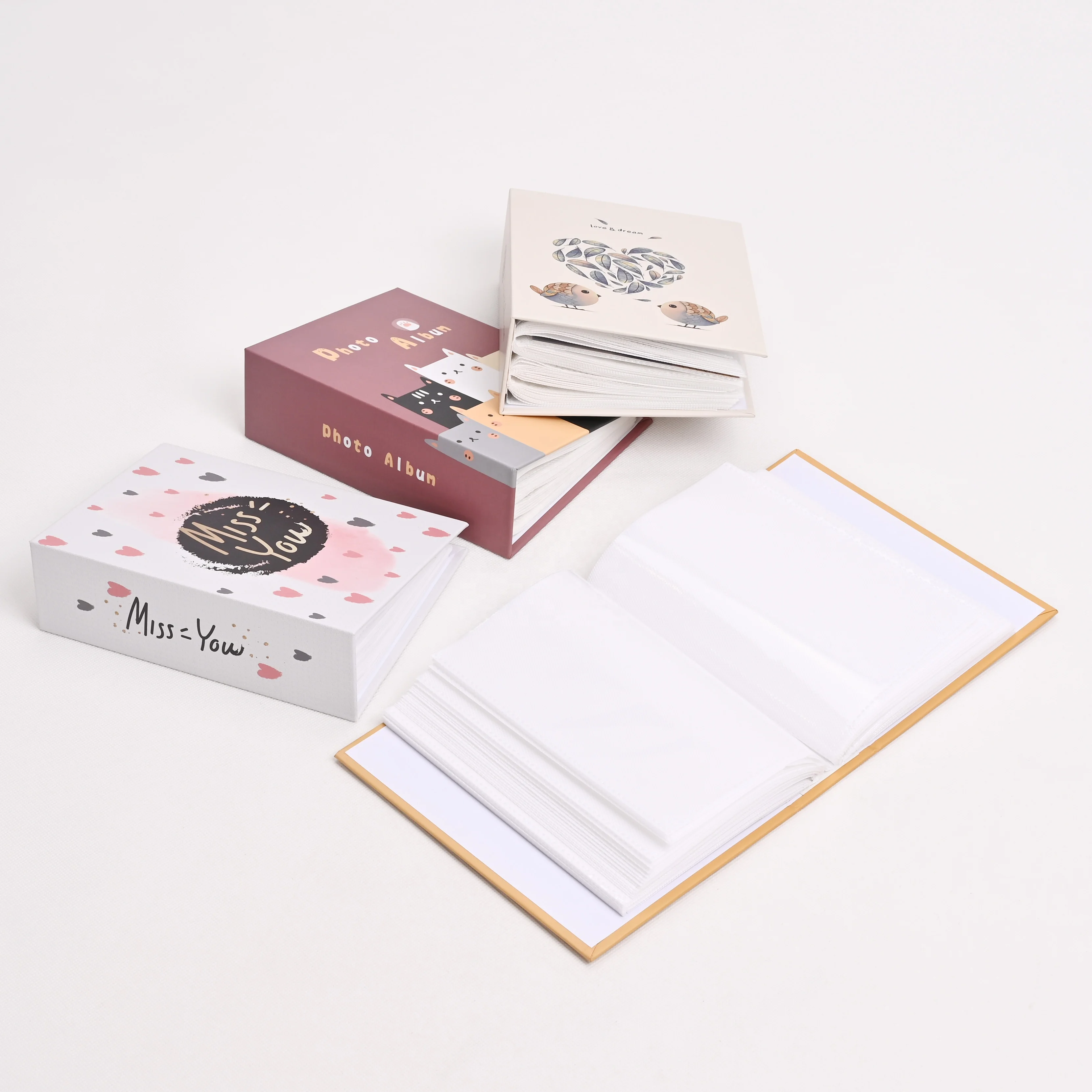 Wholesale Custom High Quality Photo Album Eco Friendly Thick Paper Material large capacity storage Card Album