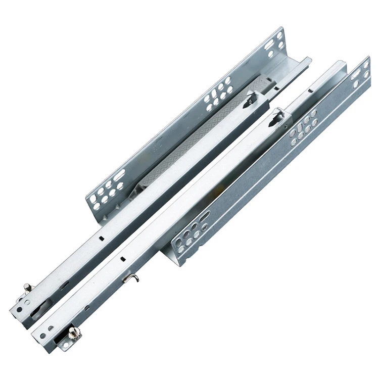 Furniture Hardware Hidden Slide Rail Under Support Two-section Guide Rail Self-priming Damping Silent Buffer Drawer Slides