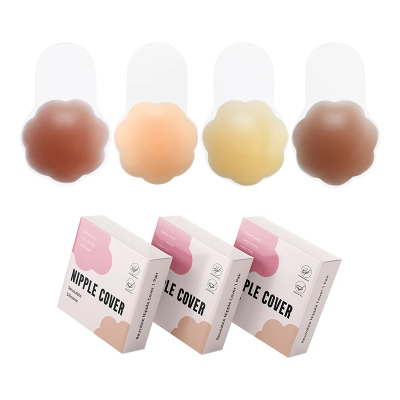 INVISFEEL 6.5cm Thin  Mediacl-grade Silicone matte Nipple Covers push up adhesive silicone pasties cakes nipple cover For Women