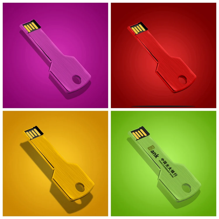 Portable mini USB key Metal key USB flash memory U disk 4GB Pendrive 8GB16GB 32GB 64GB memory card factory customization logo