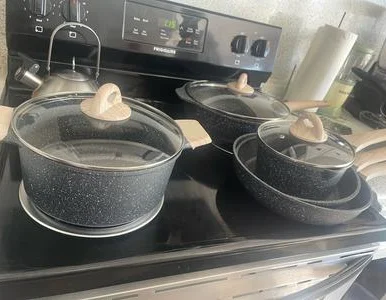 Pre-seasoned Aluminium Die Casting Machines Camping Cookware Combo Pot Frying Pan Non-stick Skillet