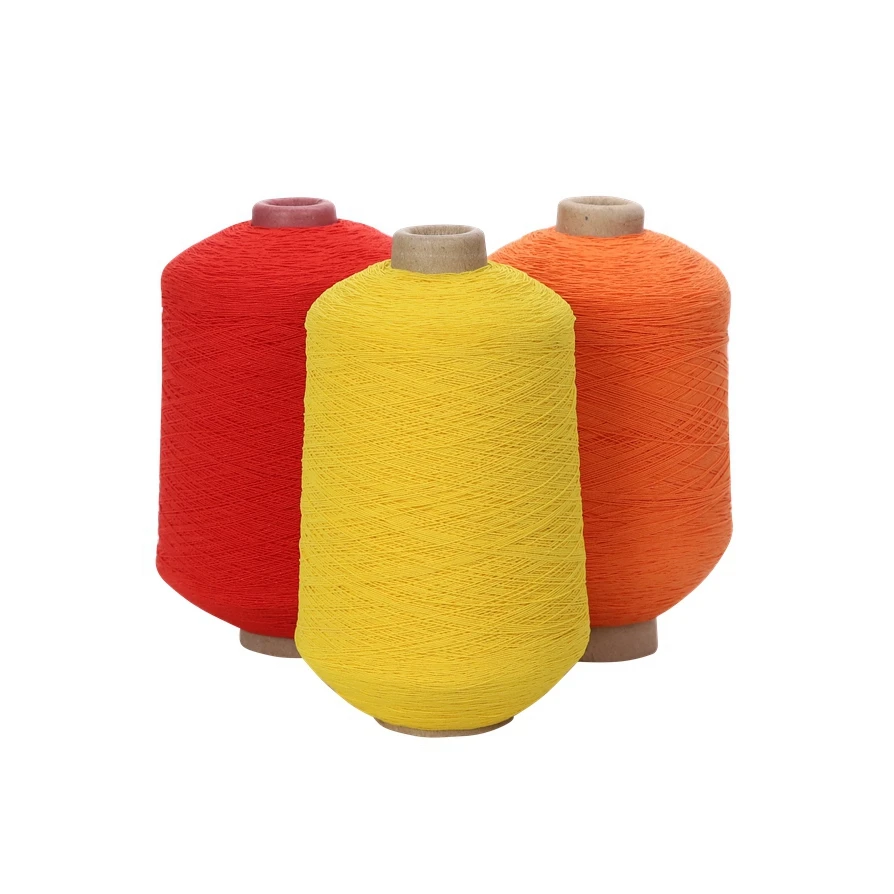elastic rubber spandex covering yarn elastic rubber double covered polyester thread latex yarn
