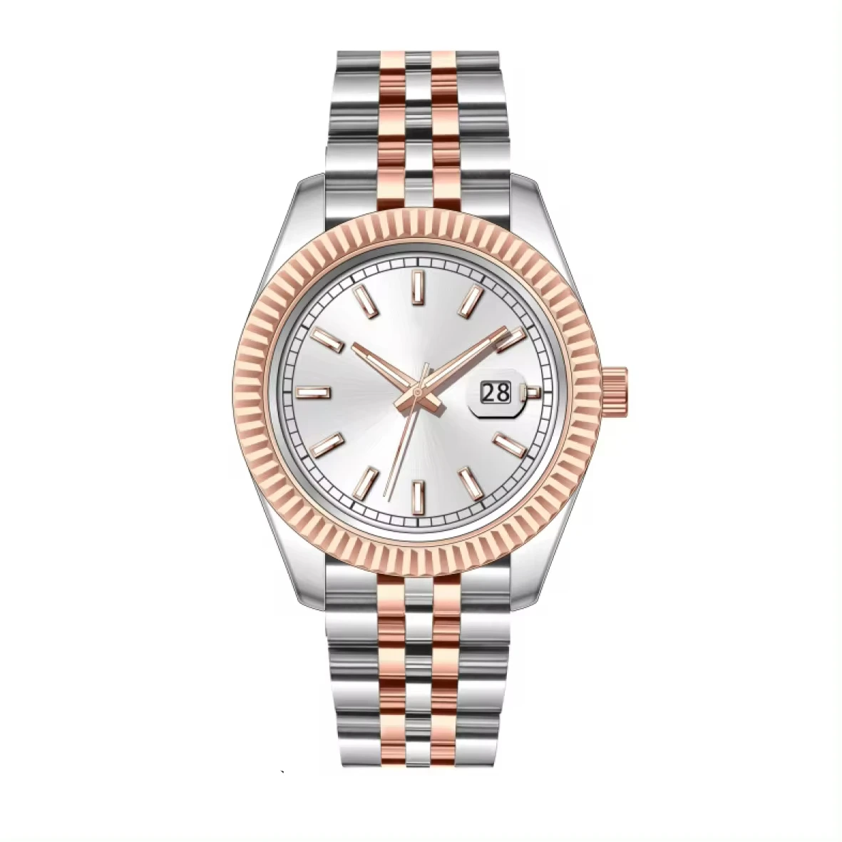 Luxury 3 ATM Waterproof Japanese Movement Stainless Steel Quartz Wrist Watch With Date Display