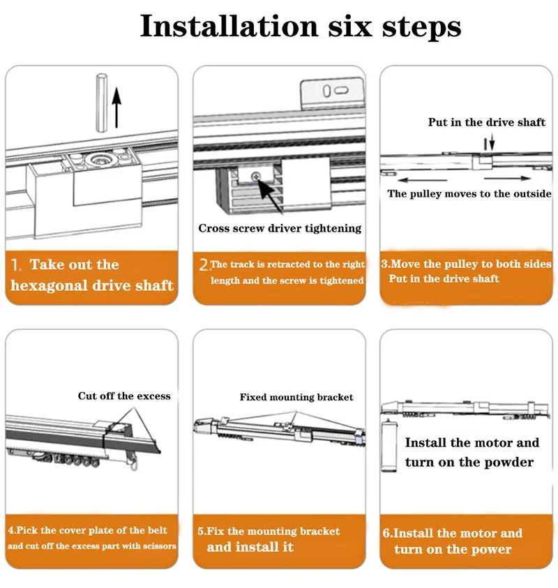 Adjustable 1.8-3.3m/2.4-4.5m Google alexa smart home heavy duty wifi tuya motorized smart curtain track