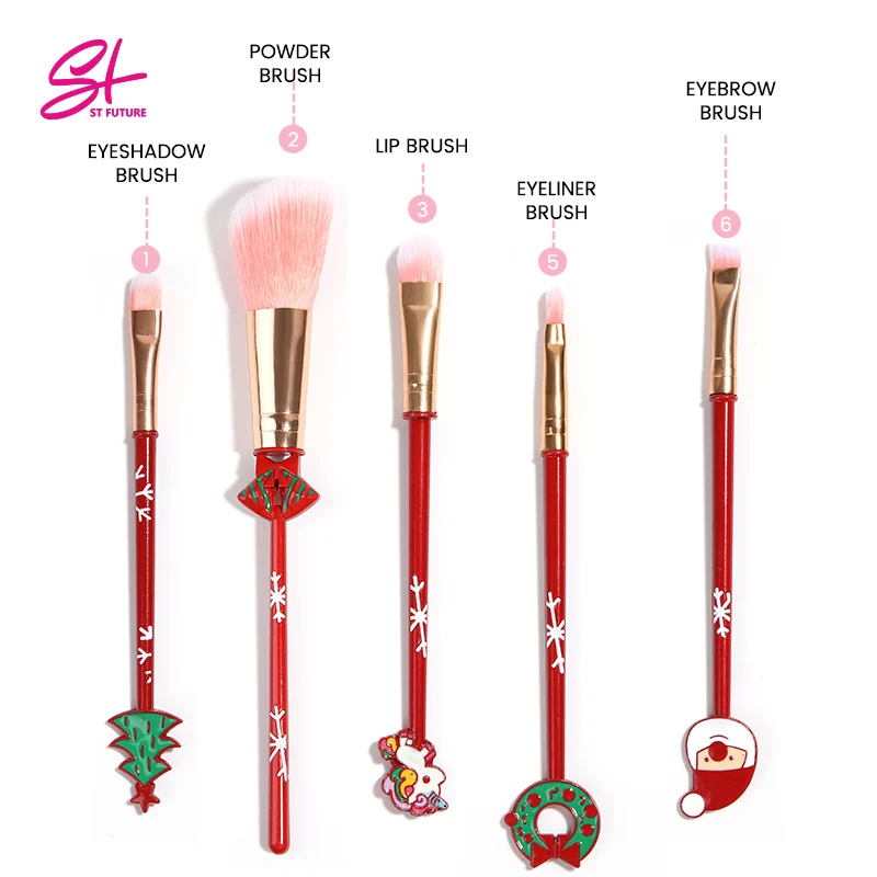 Cute Christmas Beauty Make Up Brushes Tool Cosmetic Powder Eye Shadow Pincel Maquiagem Lilo and Stitch Makeup Brush Set