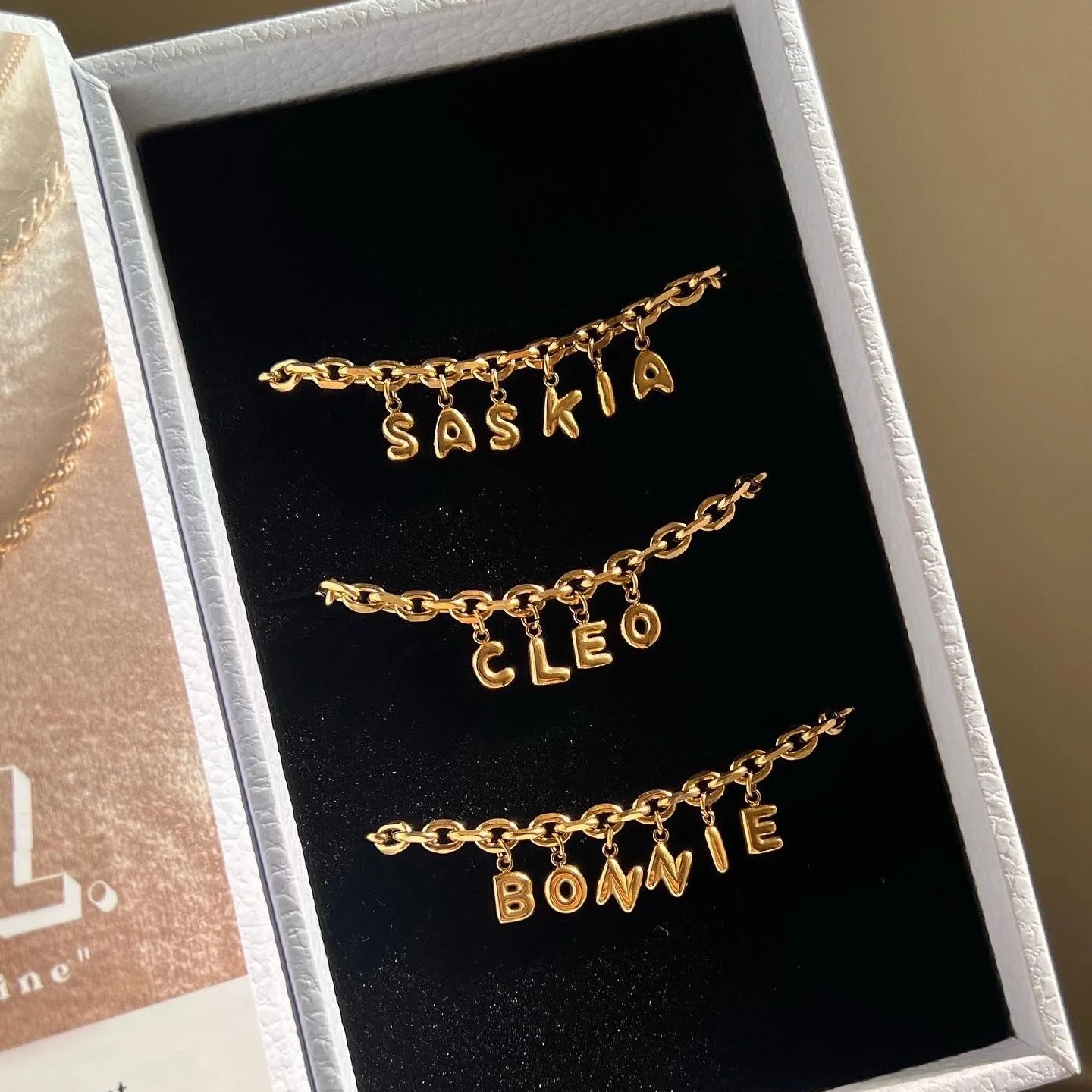 2024 DIY gold plated stainless steel alphabet balloon bubble initial letter necklace for women