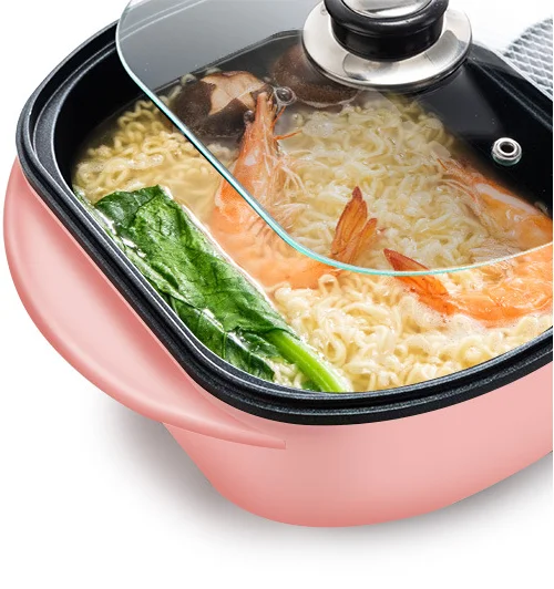 Multi-function Indoor Smokeless Dual Use Nonstick Korean Electric Grill With Hot Pot 2 In One Electric Bbq Grill With Hot Pot