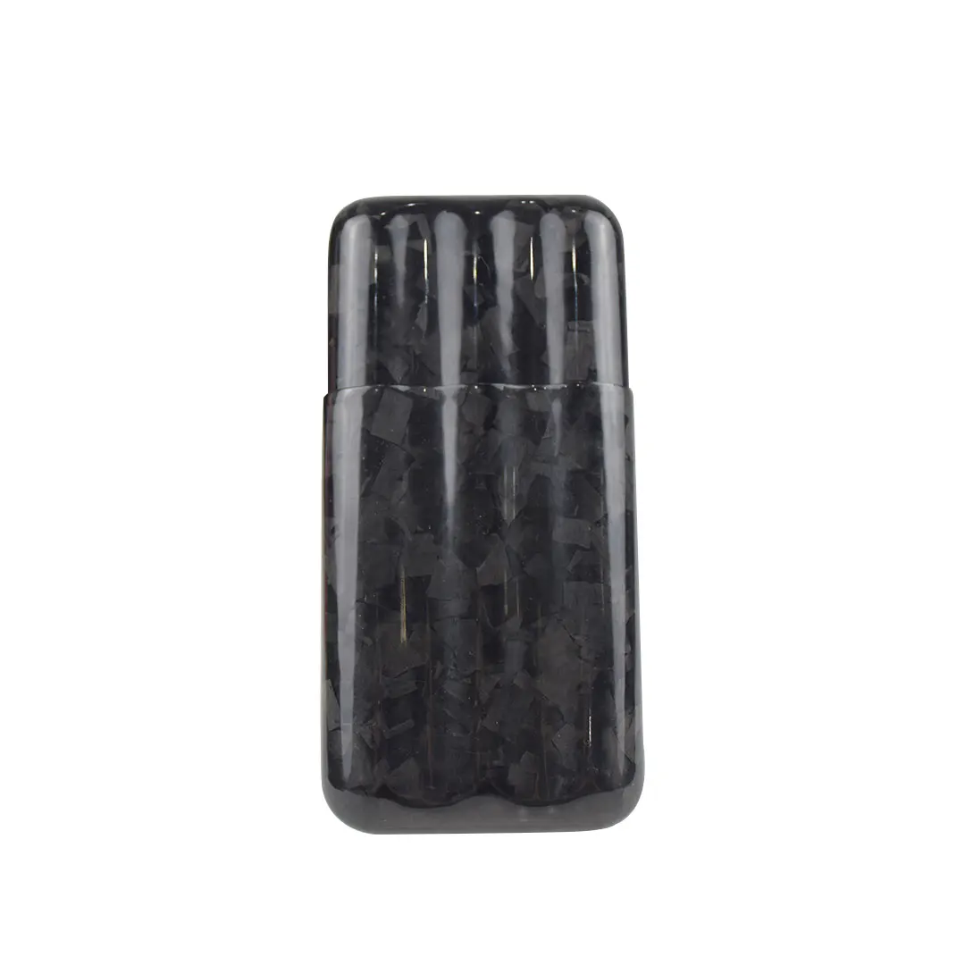2021 new style high end black cool forged carbon fiber three finger cigar case