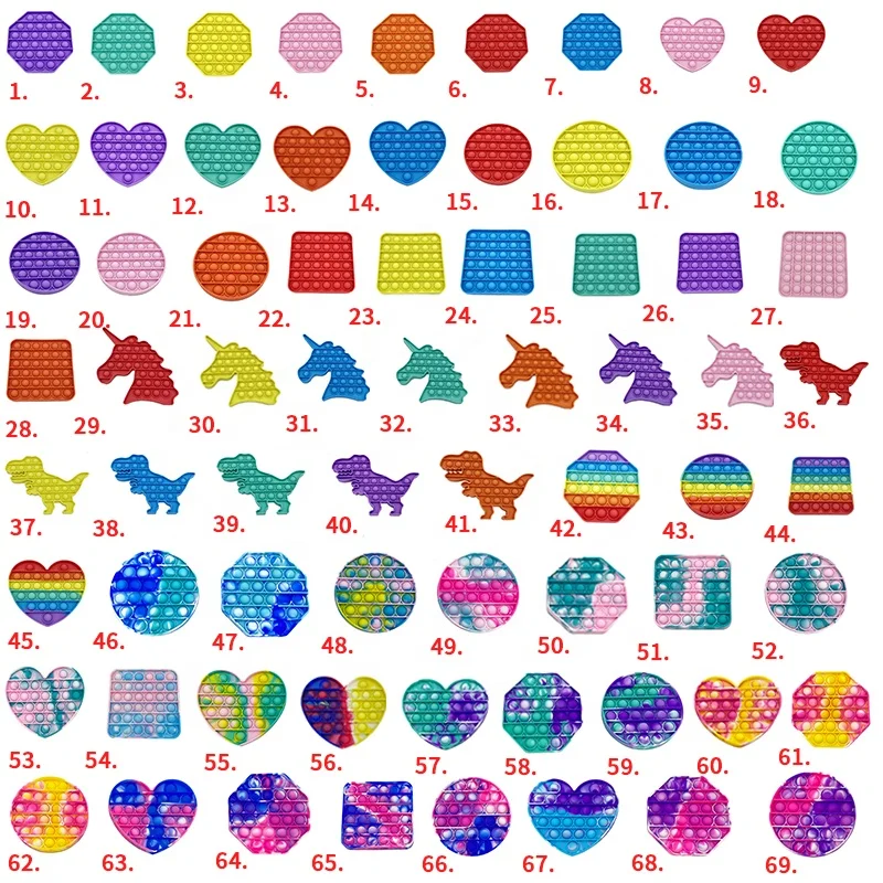 Big For Silicone Anxiety Sensory Relief Stress Large Size  Fidget Toy Rainbow