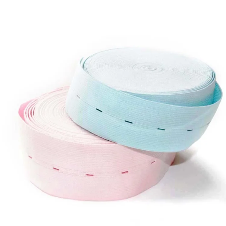 MSQT039 Fashion Wholesale Textiles Polyester Blue/Pink  Adjustable Elastic 4.5cm   Elastic Band