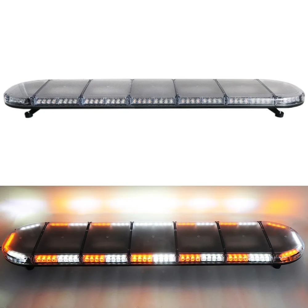 With Stop Brake Turn Signal 60' 152CM Security Strobe Light Bar For Tuck Car Warning Flashing Emergency Lightbar Amber White