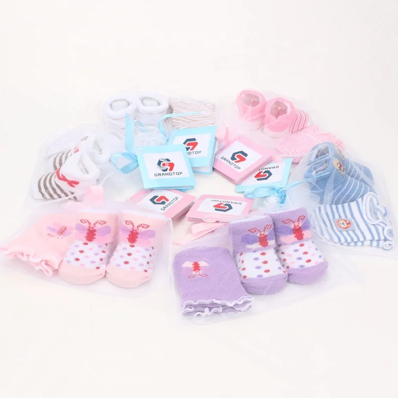 
2020 Infant gift bag lace flower headwrap set princess cotton baby socks In Stock 