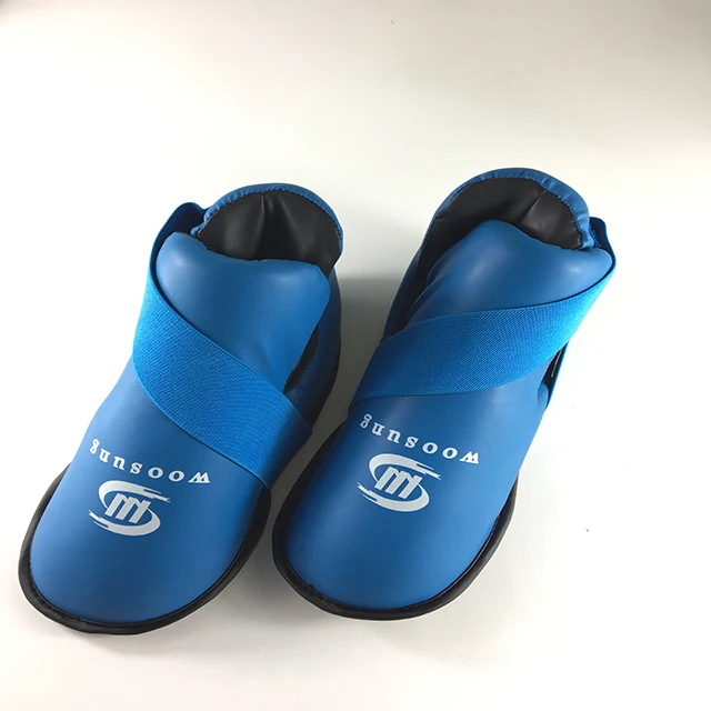 Woosung High quality pu wtf martial arts protector sparring gear taekwondo protector foot guard