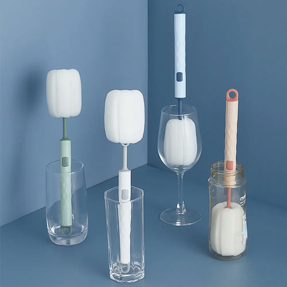 Replace Cleaning Sponge Cleaning Brush Wash Bottle Sponge Mug Long Handle Bottle Scrubber Water Cup Glass Cleaning Brush