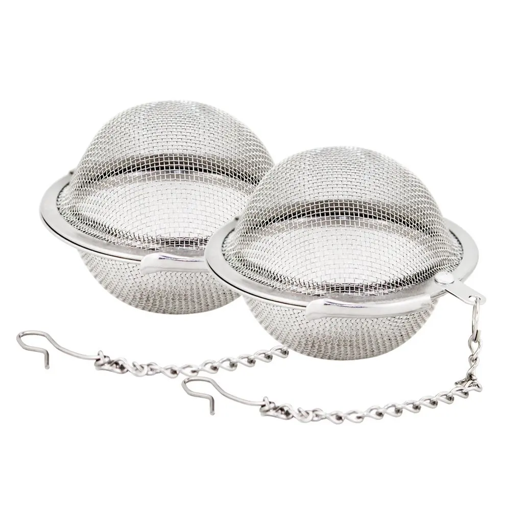 Custom-Size 1.8In 4.5Cm Golden Stocked Stainless Steel Tea Infuser Ball Chain Hand Use Promotional Coffee & Tea Tools