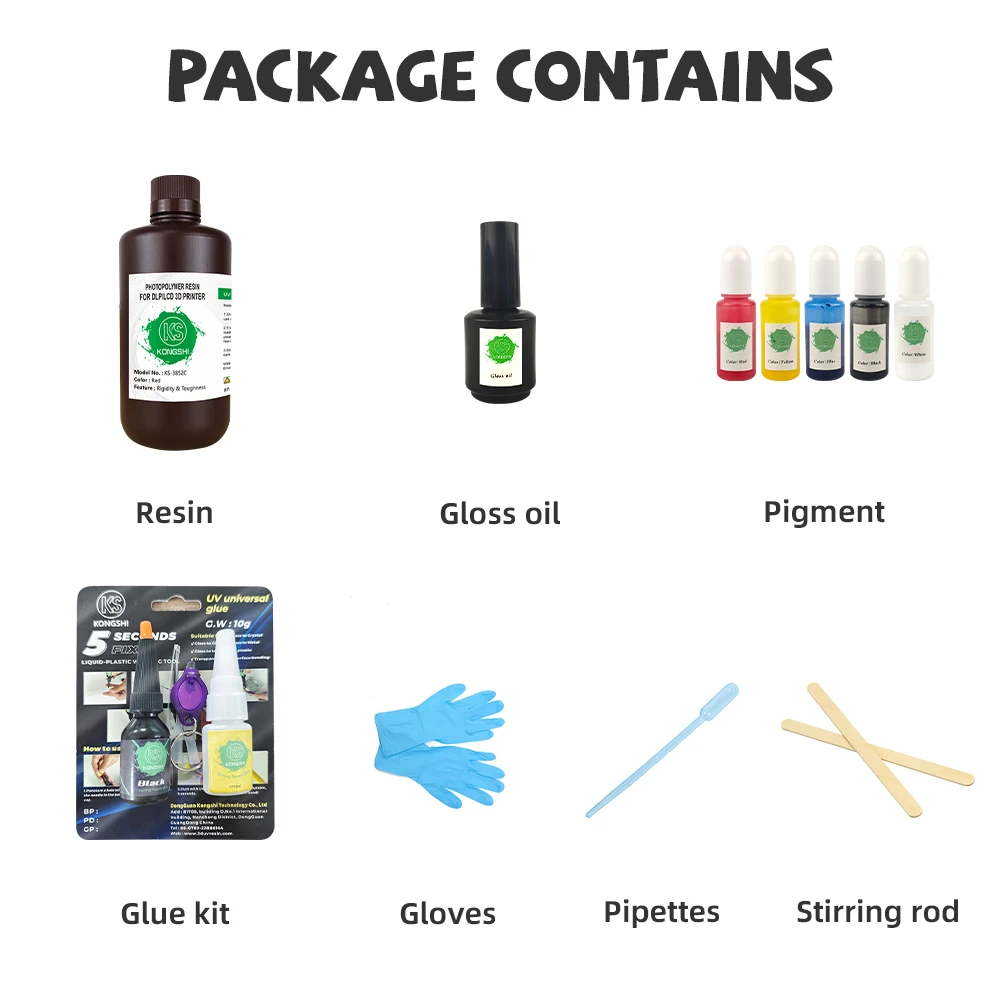 Photosensitive Strong DLP 3D Printer  polyester rigidity toughness resin sla uv  diy 3d printer kit gift set