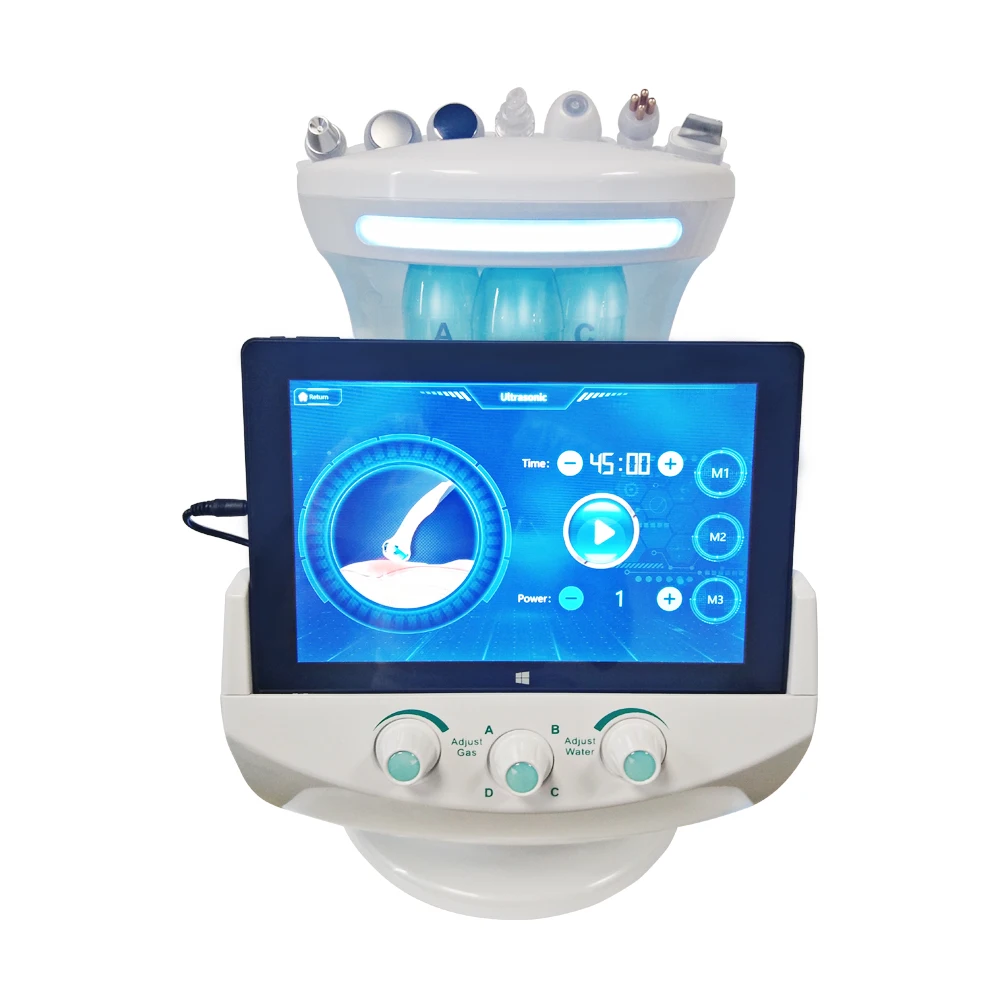  QTS Hydra Skin Care 7 in 1 Intelligent Ice RF Oxygen Jet Water Peeling oxygen microdermabrasion machine facial hydro
