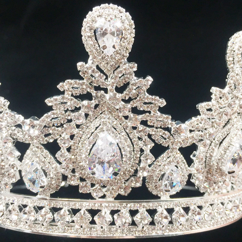 Wedding Accessories Bridal Hair Tiaras Water droplets Hair Crown Copper Rhinestone sliver Plating Wedding Crowns BC3620